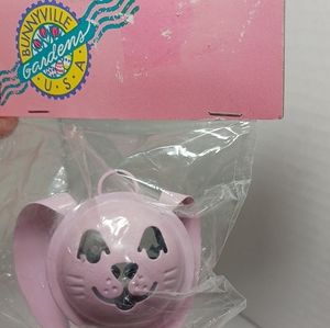Bunnyville Gardens U.S.A. Pink Bunny Rattle  Easter Decor Crafts NOS Vintage
